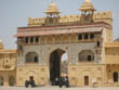 Jaipur tourism - Close up view of entrance gate of Amber Fort, Pink City Jaipur