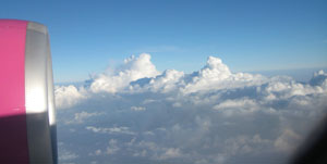 Jaipur Sky in Rainy Season Captured through a glass window of an Aeroplane