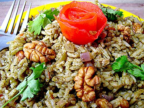 Nuts and Herbs Pulao Recipe
