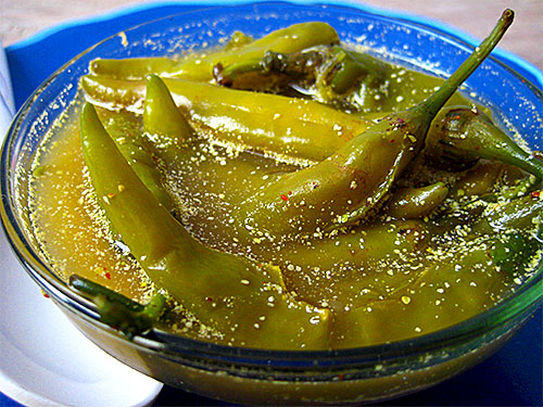 See Green Chili Recipe with Kanji in English