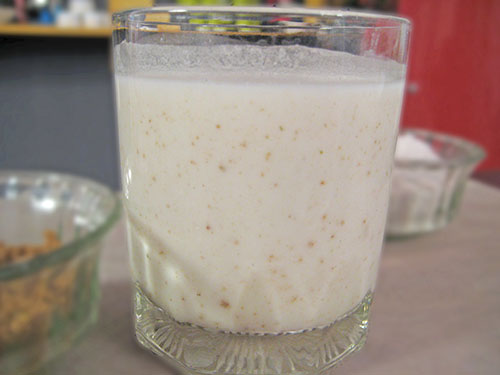 Butter milk with carom seeds powder and black salt