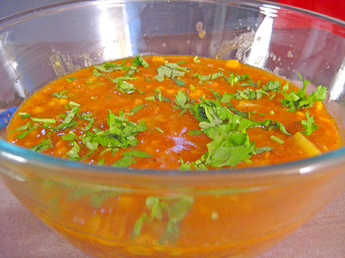 Garnished with chopped coriander leaves