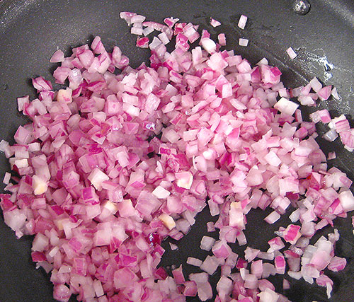 Cooking of onion