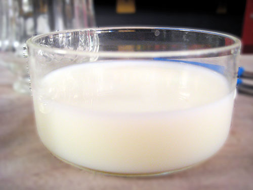 Combination of raw milk and water