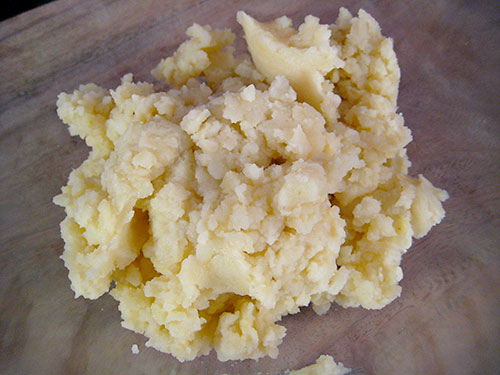 Mashed boiled potatoes